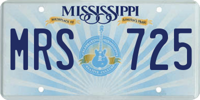 MS license plate MRS725
