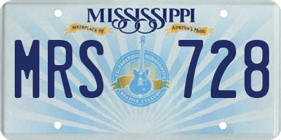 MS license plate MRS728