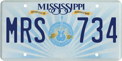 MS license plate MRS734