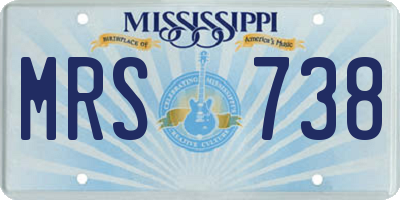 MS license plate MRS738