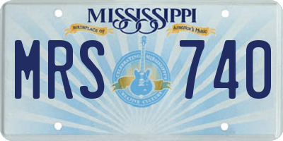 MS license plate MRS740