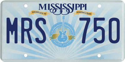MS license plate MRS750