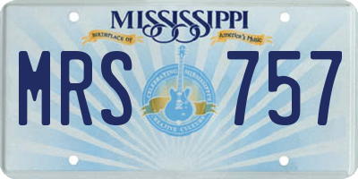 MS license plate MRS757