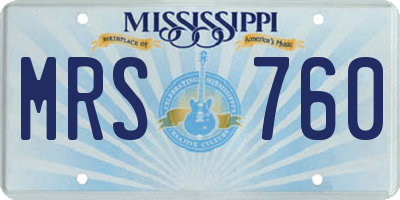 MS license plate MRS760