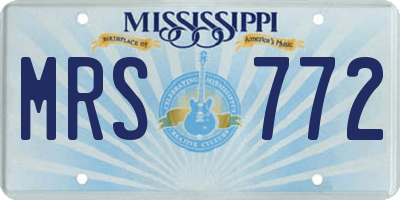 MS license plate MRS772