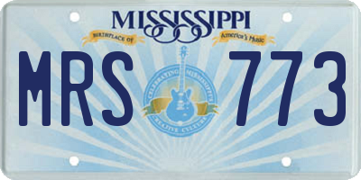MS license plate MRS773