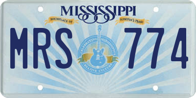 MS license plate MRS774