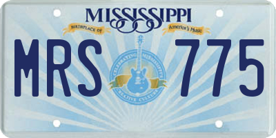 MS license plate MRS775