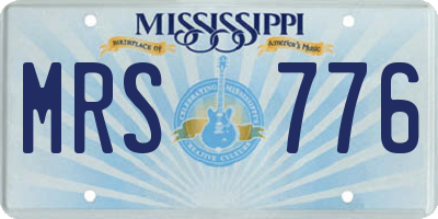 MS license plate MRS776