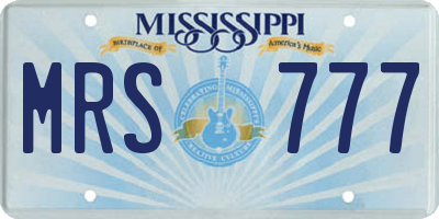 MS license plate MRS777