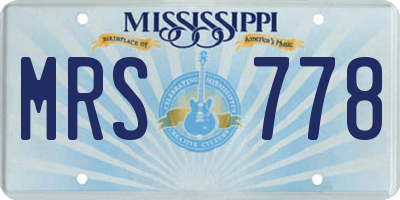 MS license plate MRS778