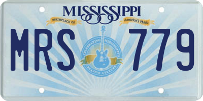 MS license plate MRS779