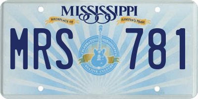 MS license plate MRS781