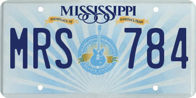 MS license plate MRS784