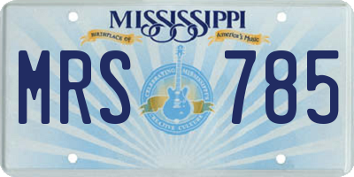 MS license plate MRS785
