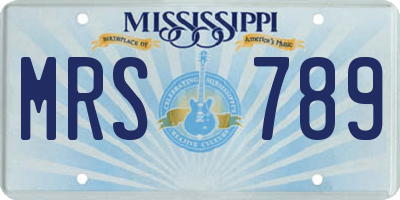 MS license plate MRS789