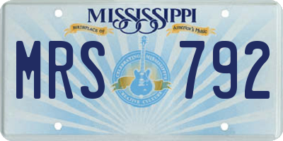 MS license plate MRS792