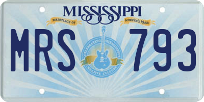 MS license plate MRS793