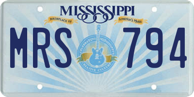 MS license plate MRS794