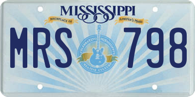 MS license plate MRS798