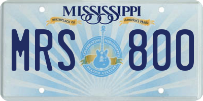 MS license plate MRS800