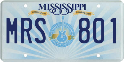 MS license plate MRS801