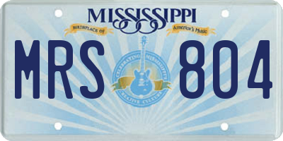 MS license plate MRS804