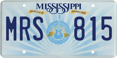 MS license plate MRS815
