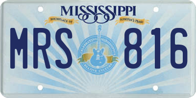MS license plate MRS816