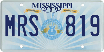 MS license plate MRS819