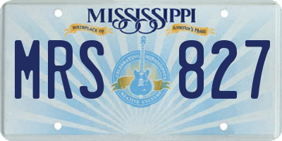 MS license plate MRS827
