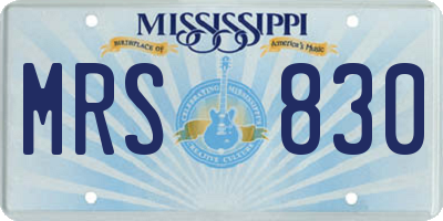 MS license plate MRS830