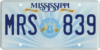 MS license plate MRS839