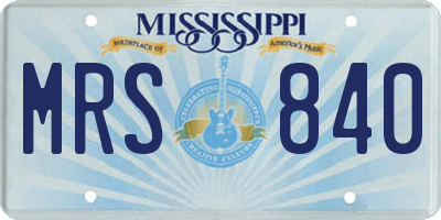 MS license plate MRS840