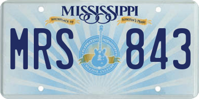 MS license plate MRS843