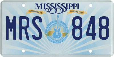MS license plate MRS848