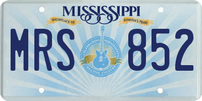 MS license plate MRS852