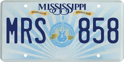 MS license plate MRS858