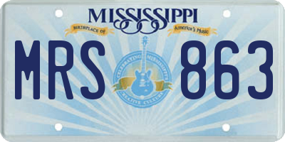 MS license plate MRS863