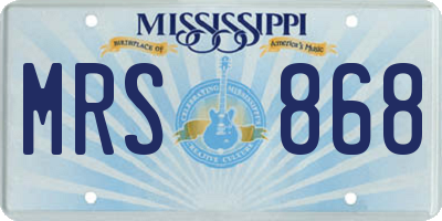 MS license plate MRS868
