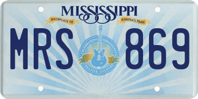 MS license plate MRS869