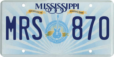 MS license plate MRS870