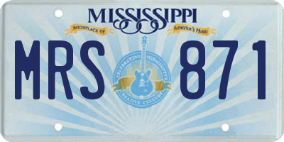 MS license plate MRS871