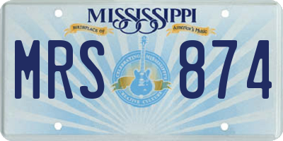 MS license plate MRS874