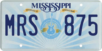MS license plate MRS875