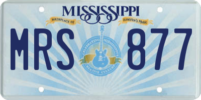 MS license plate MRS877