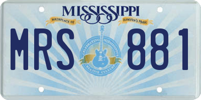 MS license plate MRS881