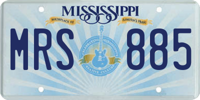 MS license plate MRS885