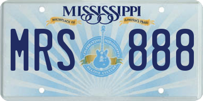 MS license plate MRS888
