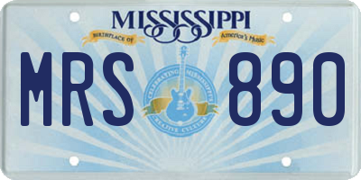 MS license plate MRS890
